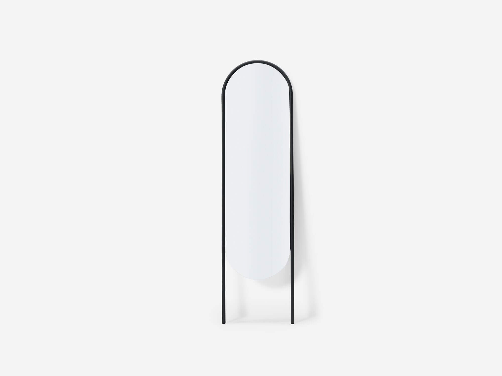 Front view of full length mirror with black edge